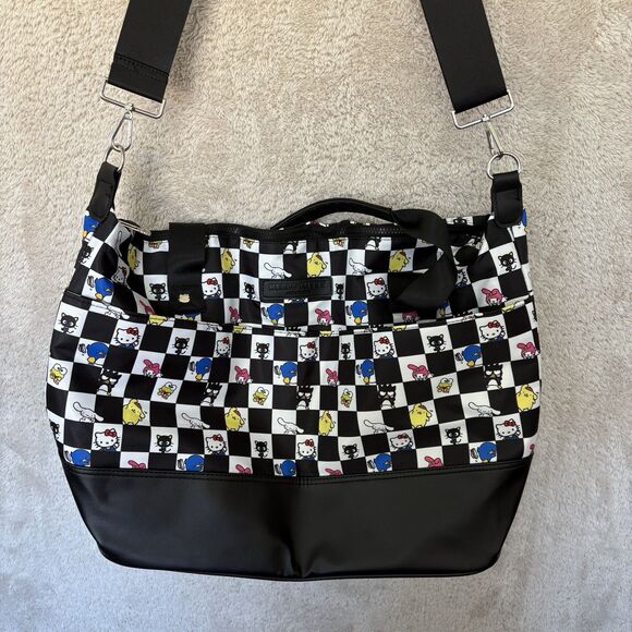 Sanrio Hello Kitty Black White Large Travel Duffel Bag Tote Bioworld 21x14x7 - Picture 1 of 8